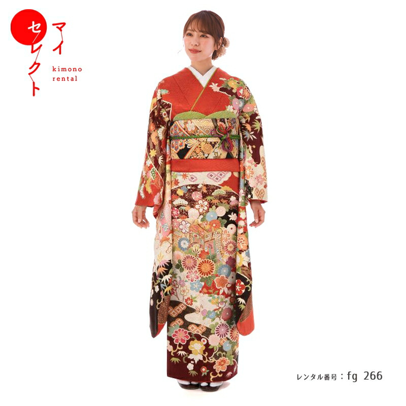 着物ふぁんた○吉澤友禅「吾妻徳穂」振袖 金駒刺繍 疋田文 紋