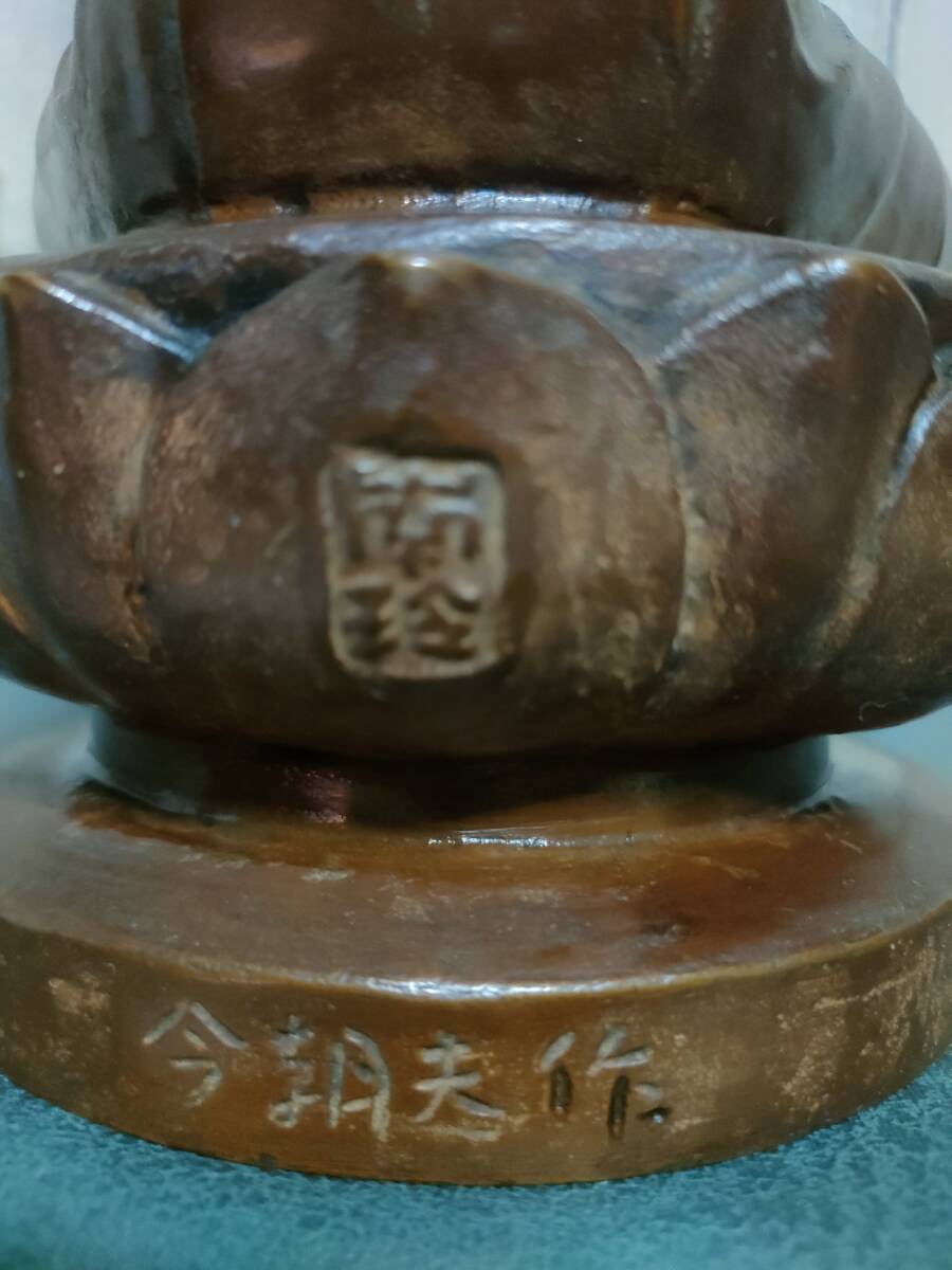 洞澤今朝夫 観音菩薩坐像 ブロンズ像 銅像 42cm 仏像