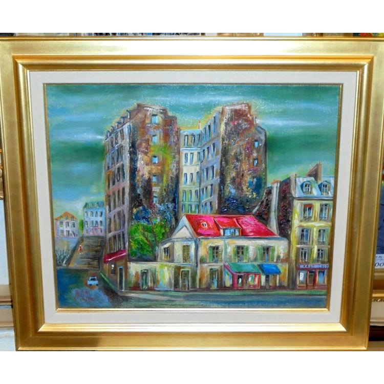 1382 S Harry 油絵 S・ハリー 風景画 絵画 林 川 1382 S Harry 油絵 S・