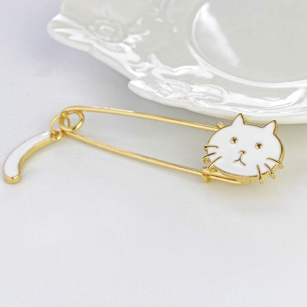 サインなしクリスタルラインストーン 子猫 ブローチピン サインなし