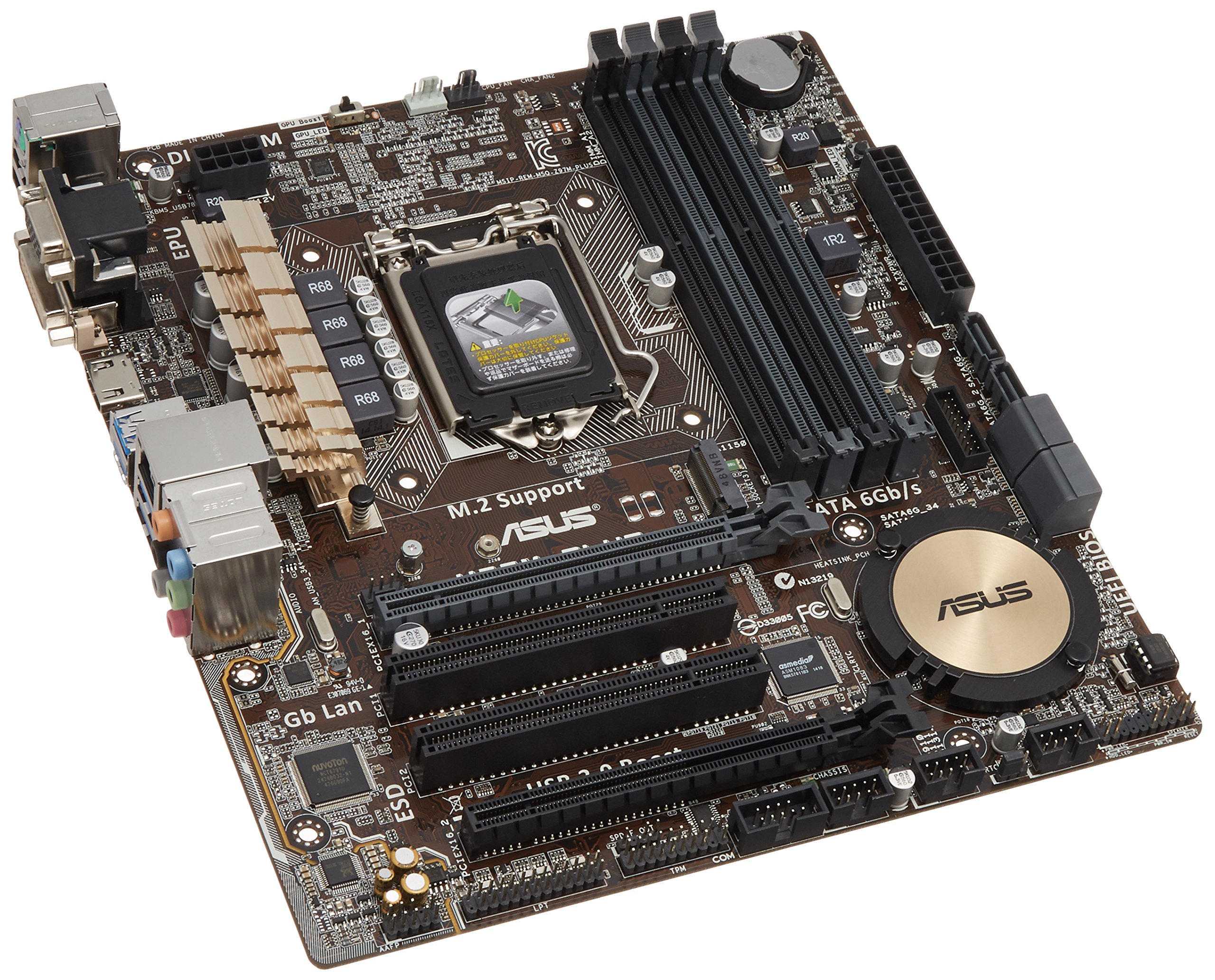 Amazon | ASUSTeK Intel H97チップセット搭載マザーボード H97M-PLUS