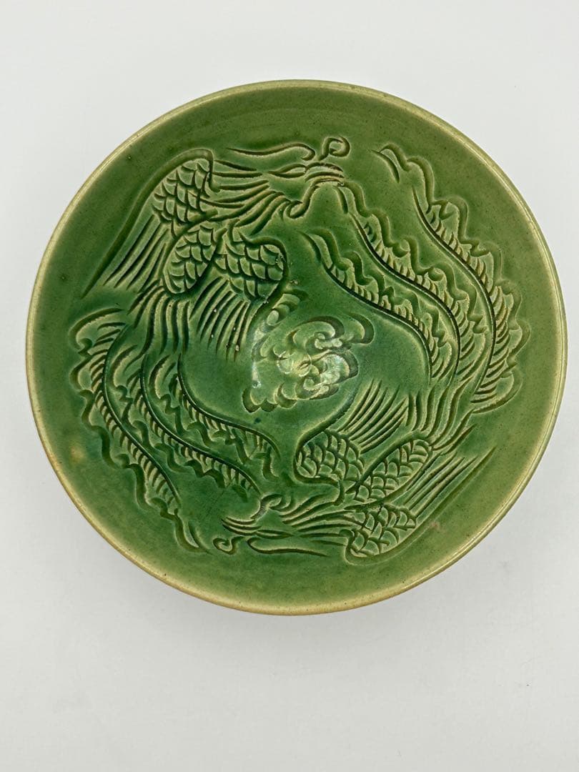 ★0030宋時代　吉州窯 緑釉鳳紋碗 磁器 ★天目茶碗 茶道具 茶器 唐物 ☆0030宋時代 吉州窯 緑釉鳳紋碗 磁器 ☆天目茶碗 茶道具 茶器 唐物