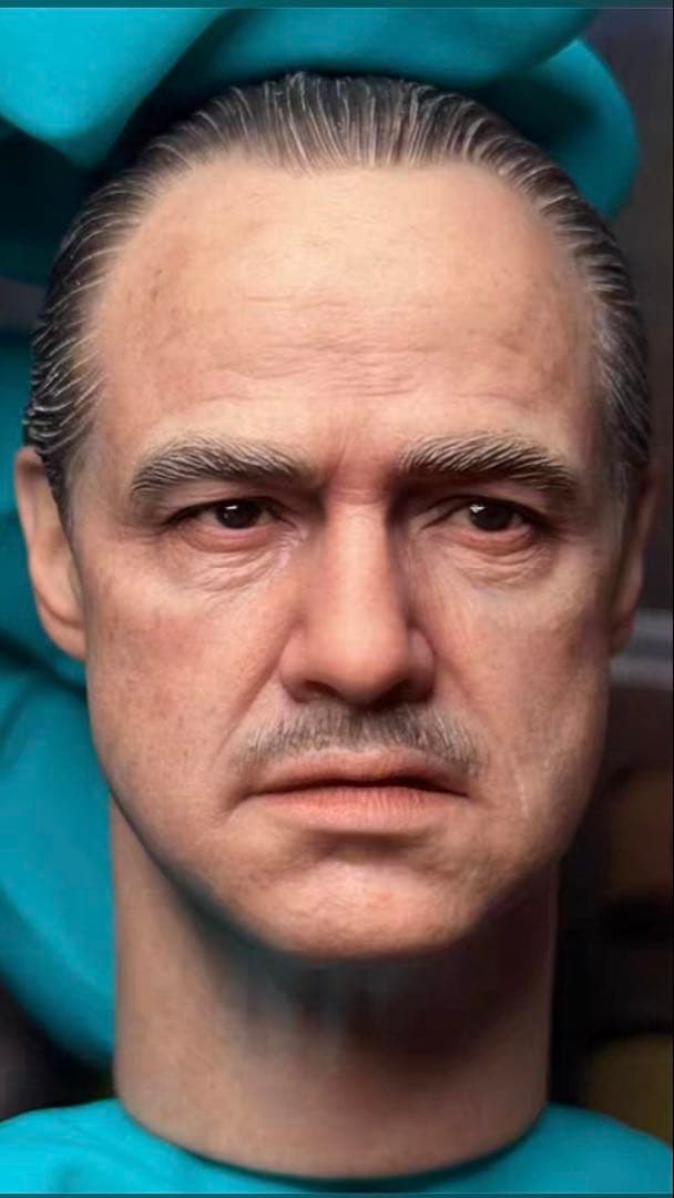 1/6 ヘッド　マーロン・ブランドー 1/6 Scale Godfather Marlon Brando Head Sculpt Unpainted Fit 12